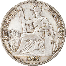Moneda, INDOCHINA FRANCESA, 20 Cents, 1923, Paris, BC+, Plata, KM:17.1