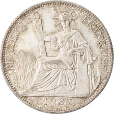 Coin, FRENCH INDO-CHINA, 20 Cents, 1937, Paris, AU(50-53), Silver, KM:17.2