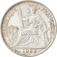 Munten, FRANS INDO-CHINA, 20 Cents, 1937, Paris, ZF+, Zilver, KM:17.2