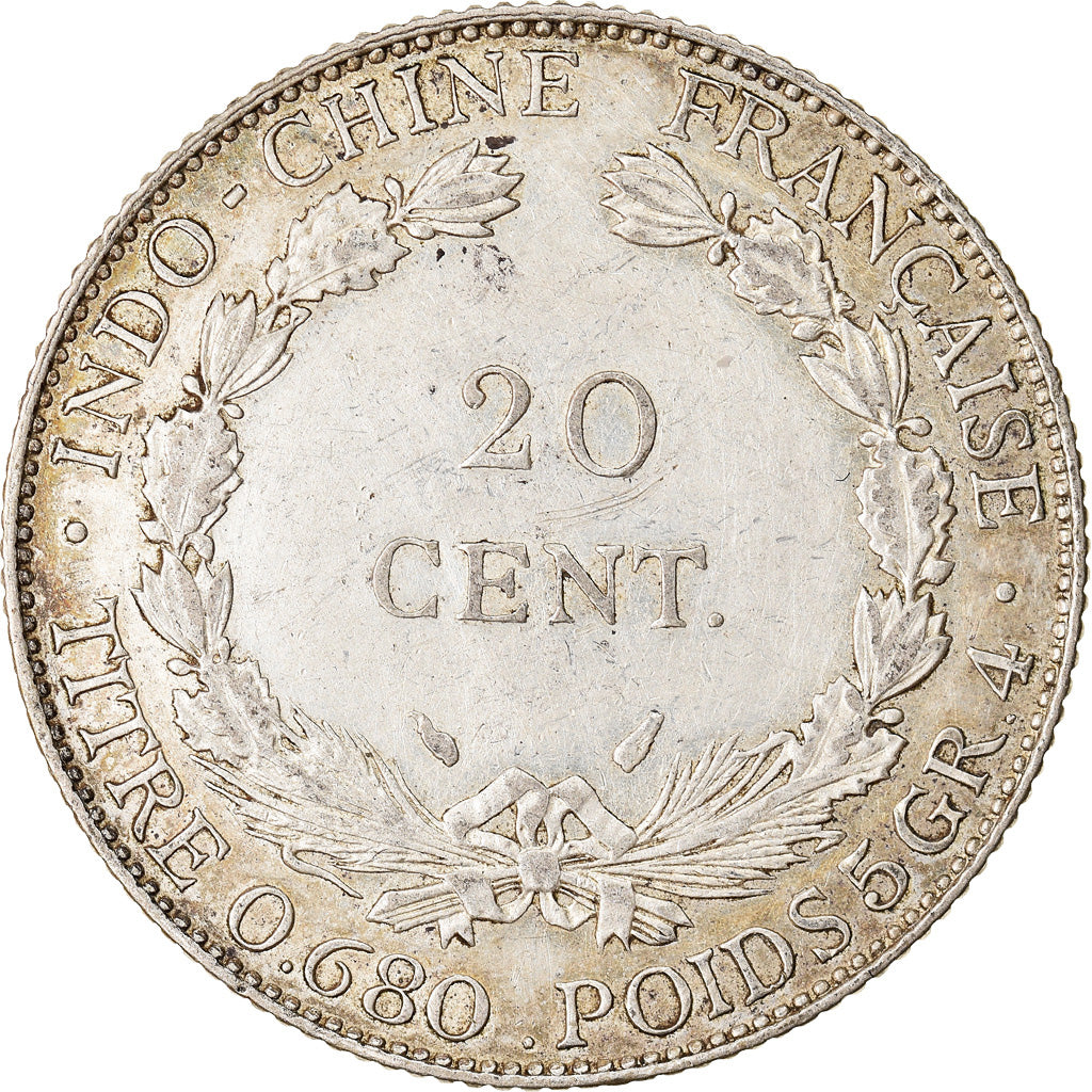 Monnaie, FRENCH INDO-CHINA, 20 Cents, 1937, Paris, TTB, Argent, KM:17.2