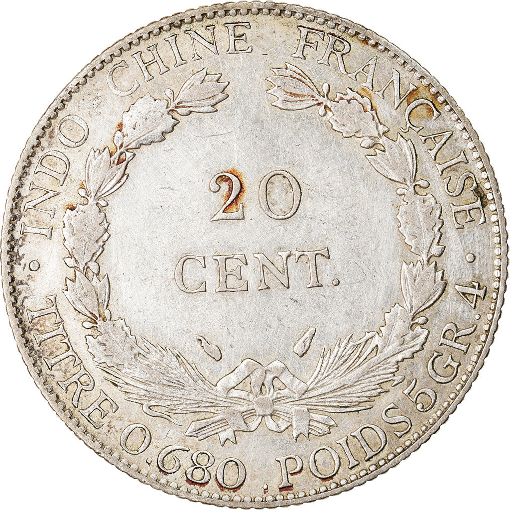Monnaie, FRENCH INDO-CHINA, 20 Cents, 1937, Paris, TTB, Argent, KM:17.2