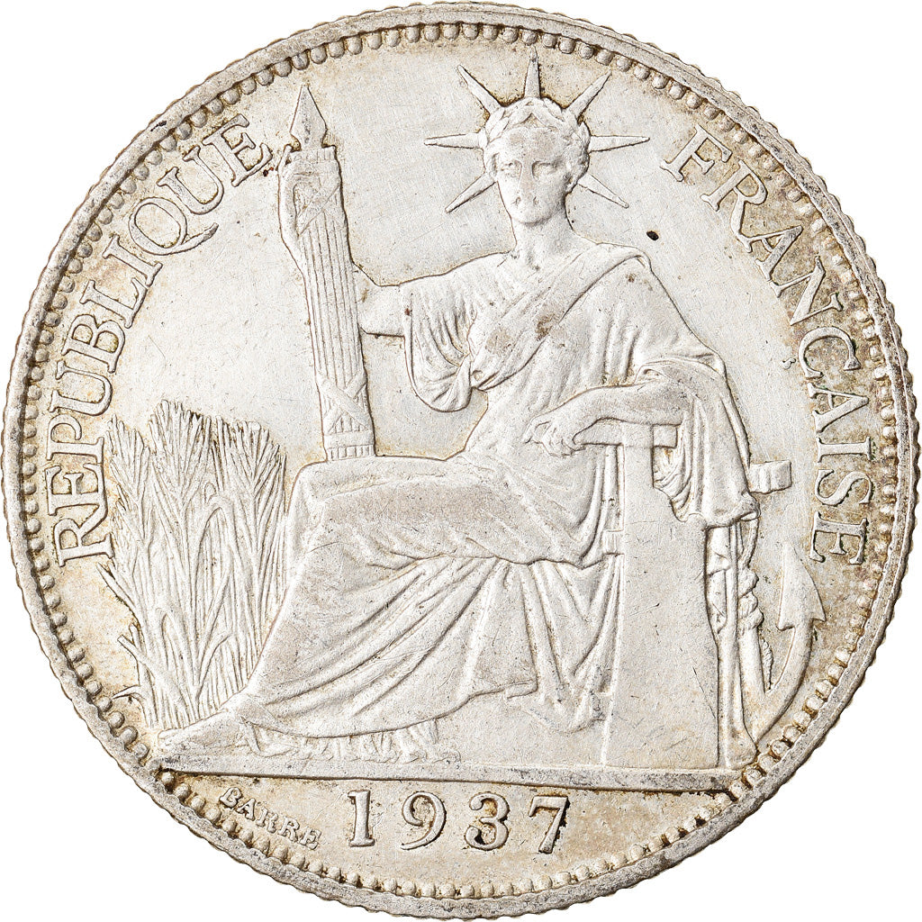 Moneta, INDOCINA FRANCESE, 20 Cents, 1937, Paris, BB, Argento, KM:17.2