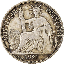 Munten, FRANS INDO-CHINA, 20 Cents, 1921, Paris, FR+, Zilver, KM:17.1