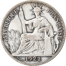 Coin, FRENCH INDO-CHINA, 20 Cents, 1922, Paris, VF(20-25), Silver, KM:17.1