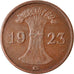 Coin, GERMANY, WEIMAR REPUBLIC, Rentenpfennig, 1923, Karlsruhe, EF(40-45)