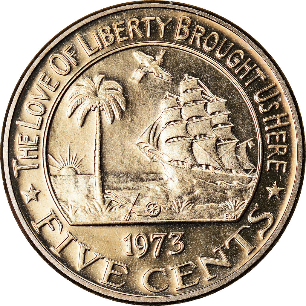 Coin, Liberia, 5 Cents, 1973, MS(65-70), Copper-nickel, KM:14