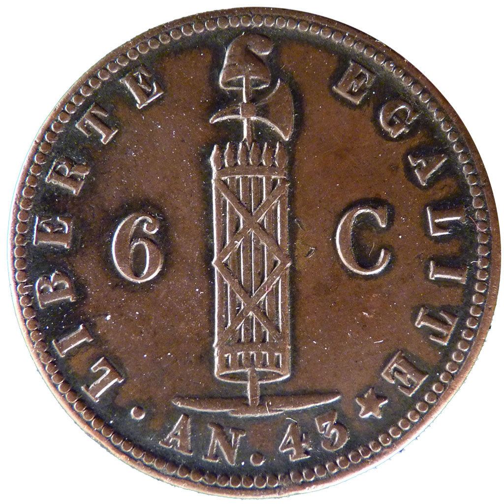Haiti, 6 Centimes, 1846, KM #28, AU(50-53), Bronze, 15.70