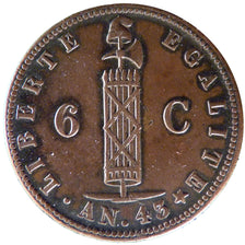 Haiti, 6 Centimes, 1846, KM #28, AU(50-53), Bronze, 15.70