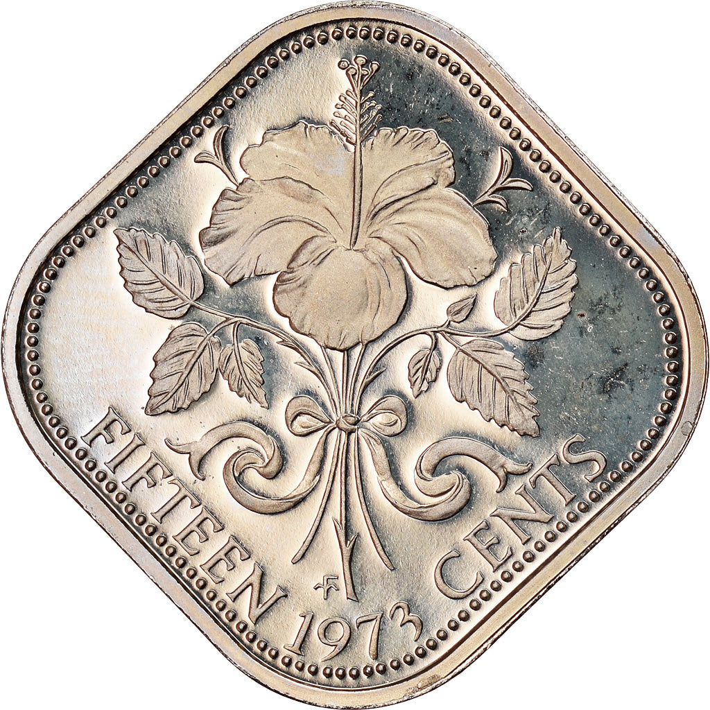 Coin, Bahamas, Elizabeth II, 15 Cents, 1973, Franklin Mint, U.S.A., MS(64)