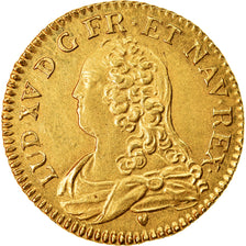 Moeda, França, Louis XV, Louis d'or aux lunettes, Louis d'Or, 1726, Poitiers