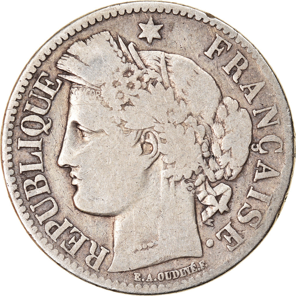 Coin, France, Cérès, 2 Francs, 1870, Paris, VF(20-25), Silver, KM:817.1