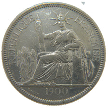 Indochine, 1 Piastre, 1900, Paris, EF(40-45), Silver, Lecompte #282, 26.90