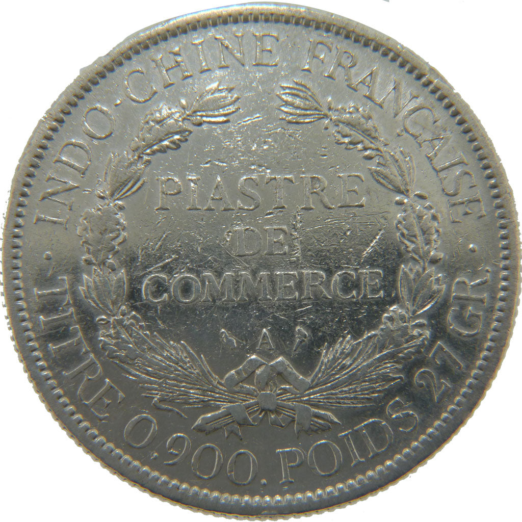 Indochine, 1 Piastre, 1900, Paris, EF(40-45), Silver, Lecompte #282, 26.90