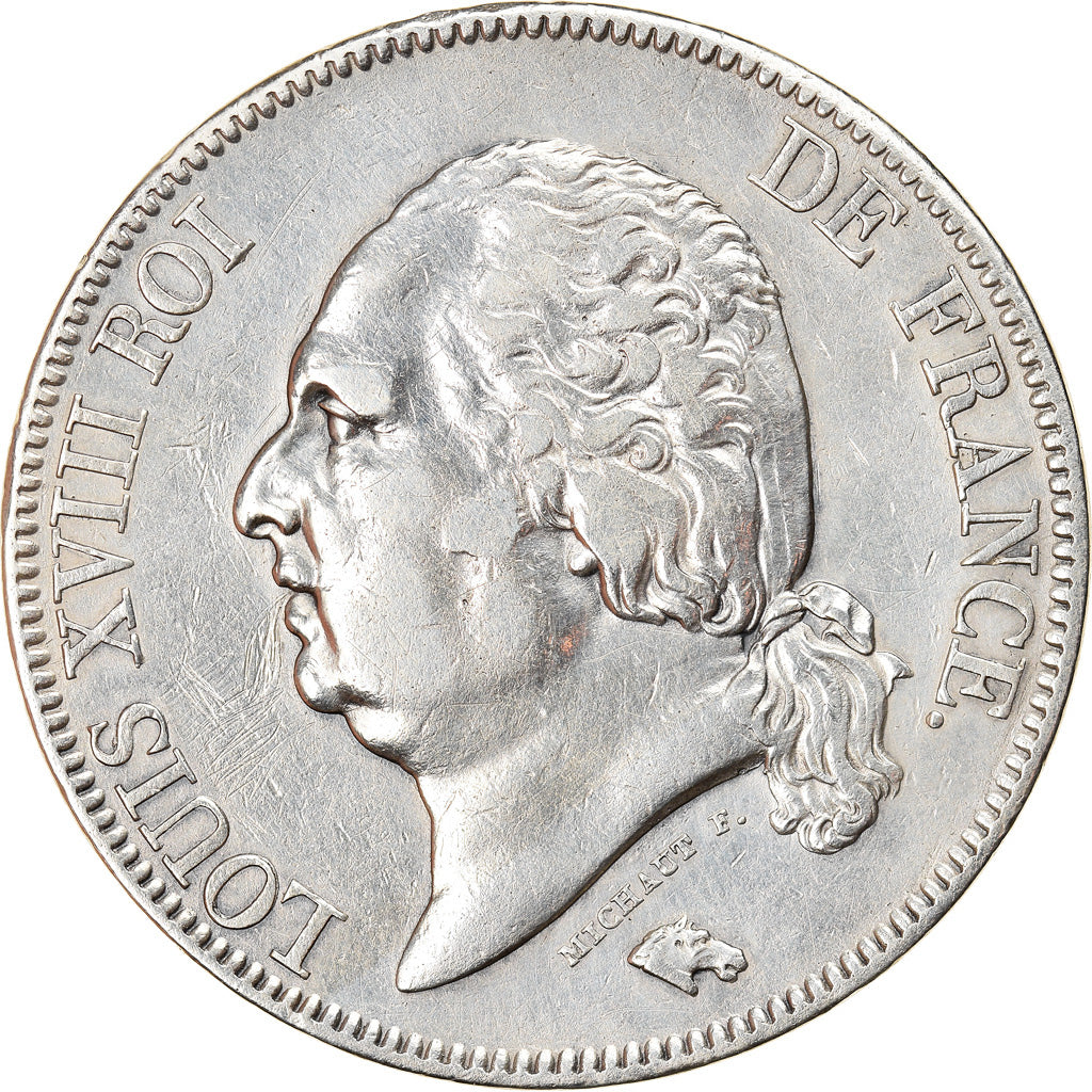 Coin, France, Louis XVIII, Louis XVIII, 5 Francs, 1822, Paris, EF(40-45)
