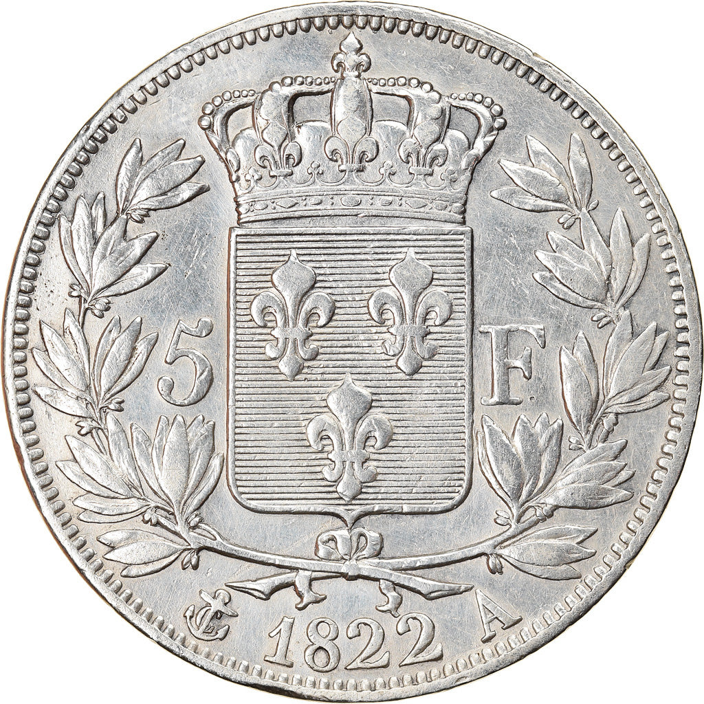 Coin, France, Louis XVIII, Louis XVIII, 5 Francs, 1822, Paris, EF(40-45)