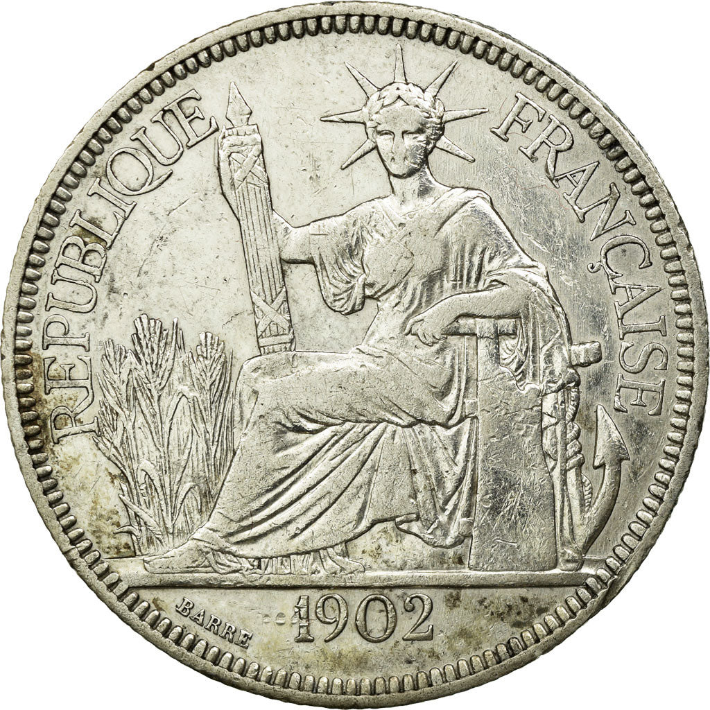 Coin, French Indochina, Piastre, 1902, Paris, EF(40-45), Silver, Lecompte:285