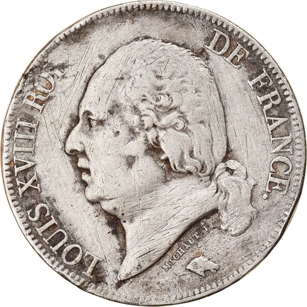 Coin, France, Louis XVIII, Louis XVIII, 5 Francs, 1822, Lille, VF(20-25)