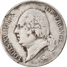 Coin, France, Louis XVIII, Louis XVIII, 5 Francs, 1822, Lille, VF(20-25)