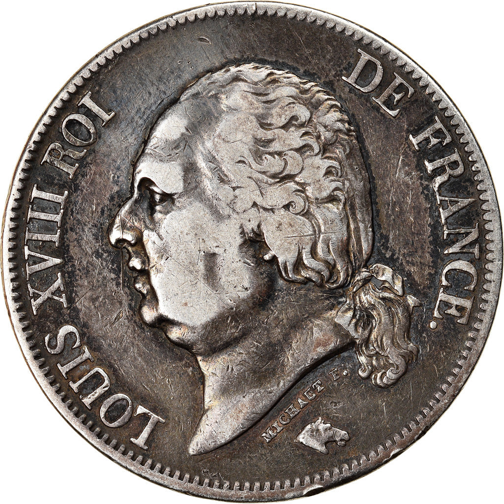 Monnaie, France, Louis XVIII, Louis XVIII, 5 Francs, 1824, Paris, TTB, Argent