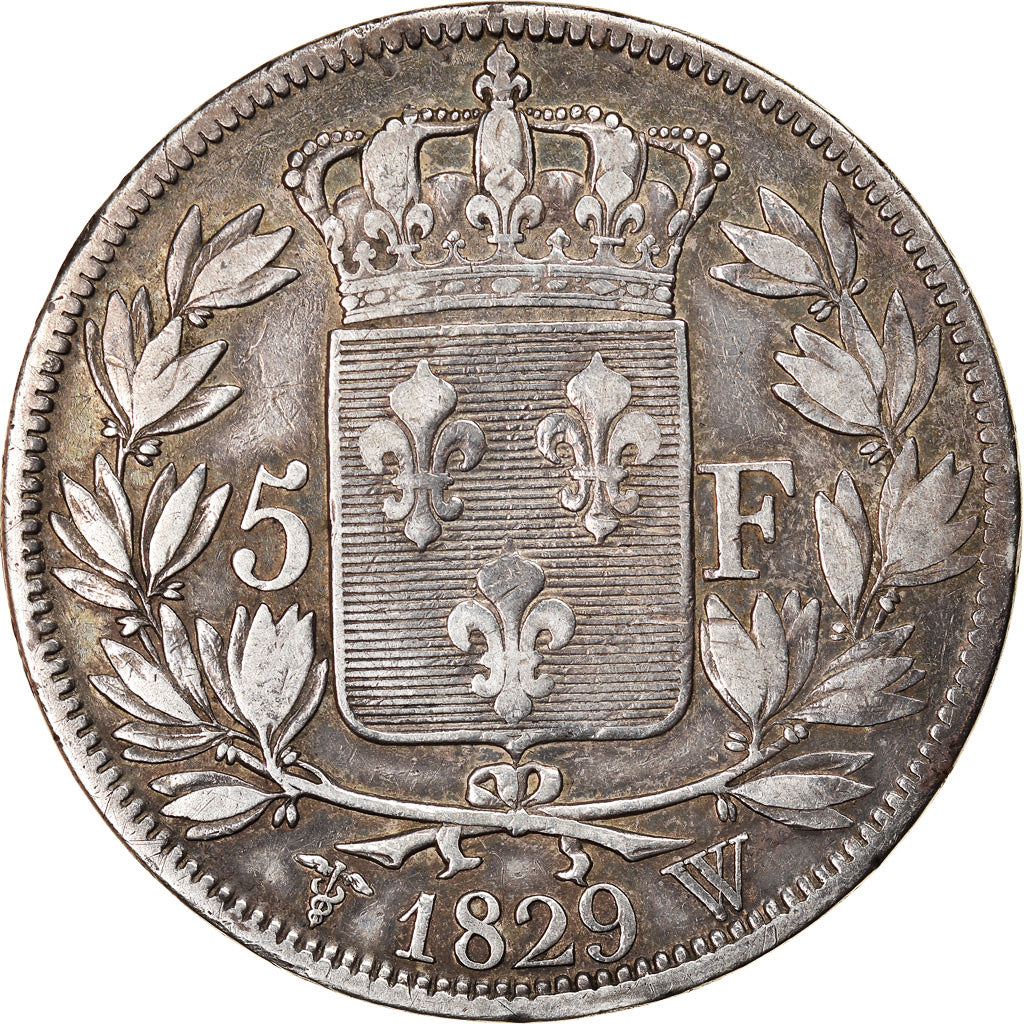 Munten, Frankrijk, Charles X, 5 Francs, 1829, Lille, FR+, Zilver, KM:728.13