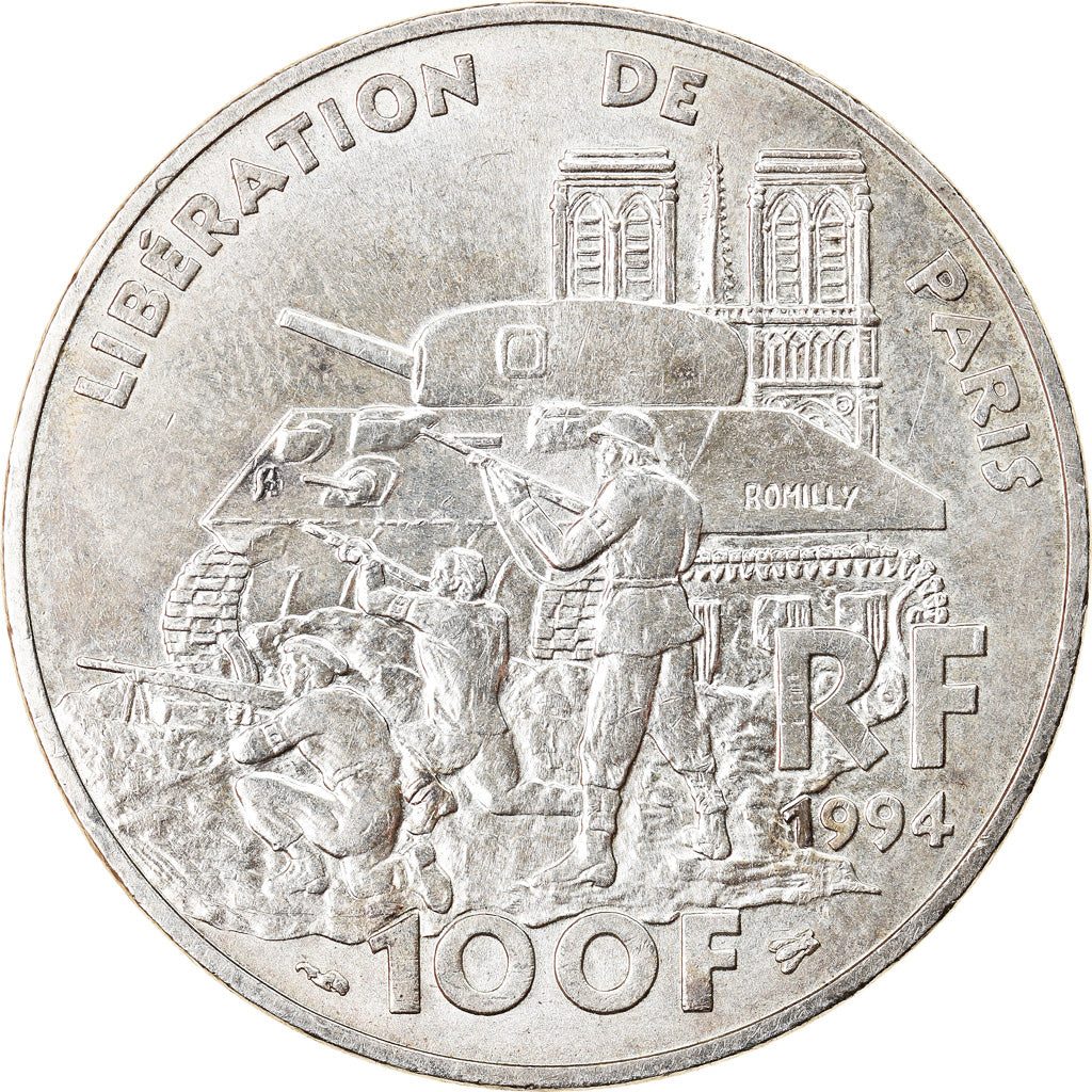 Moneta, Francia, Libération de Paris, 100 Francs, 1994, SPL-, Argento