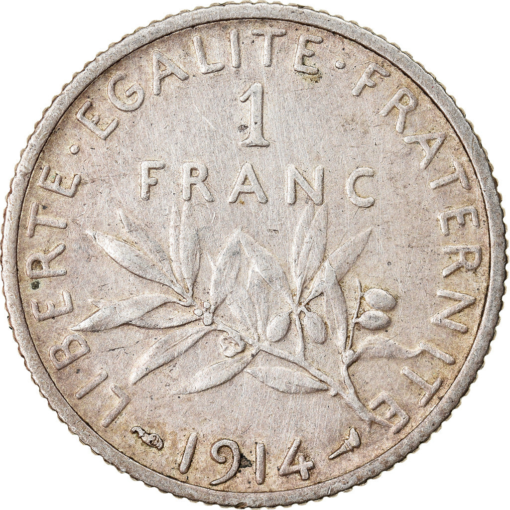 Coin, France, Semeuse, Franc, 1914, Paris, EF(40-45), Silver, KM:844.1