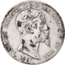 Münze, Italien Staaten, SARDINIA, Vittorio Emanuele II, Lira, 1857, Torino, S+