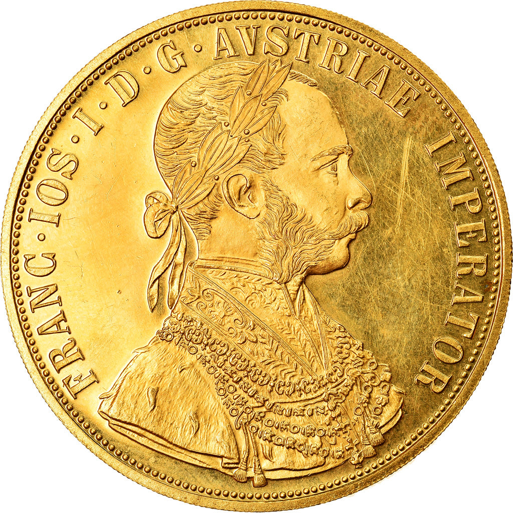 Austria, Franz Joseph I, 4 Ducat, 1915, Restrike, MS(60-62), Gold, KM:2276