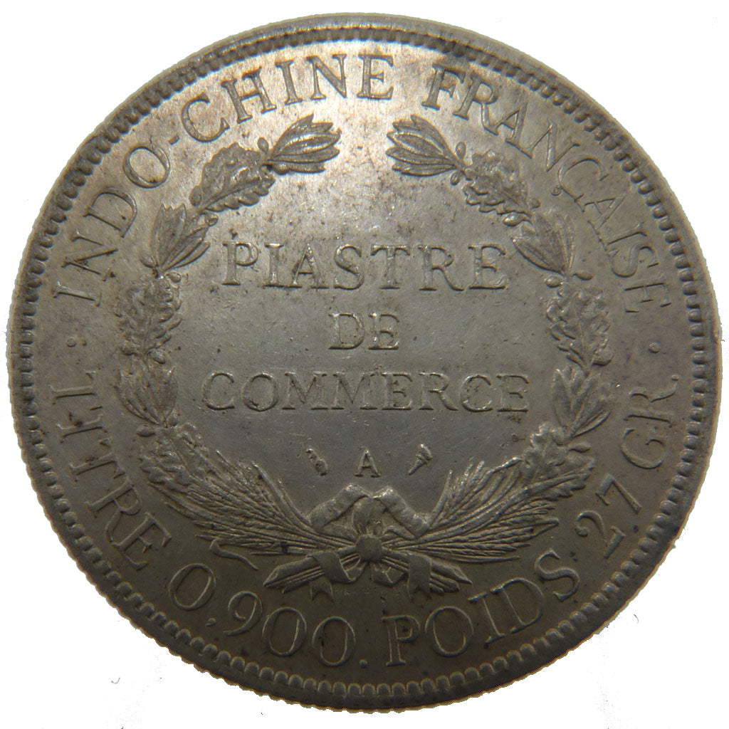 Indochine, 1 Piastre, 1907, Paris, EF(40-45), Silver, Lecompte #290, 26.90