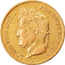 Coin, France, Louis-Philippe, 40 Francs, 1833, Paris, VF(30-35), Gold, KM:747.1