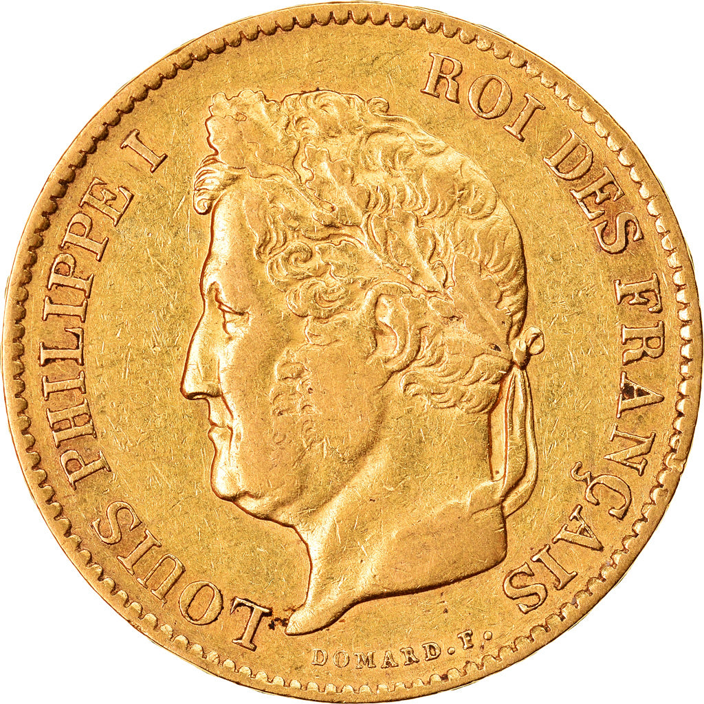 Moneta, Francia, Louis-Philippe, 40 Francs, 1833, Paris, MB+, Oro, KM:747.1
