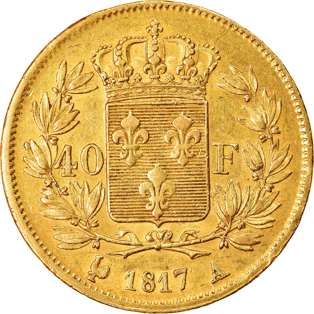 Moeda, França, Louis XVIII, Louis XVIII, 40 Francs, 1817, Paris, EF(40-45)