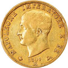 Moeda, ESTADOS ITALIANOS, KINGDOM OF NAPOLEON, Napoleon I, 40 Lire, 1809, Milan