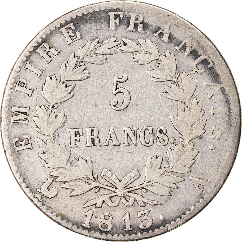 Coin, France, Napoléon I, 5 Francs, 1813, Paris, VF(20-25), Silver, KM:694.1