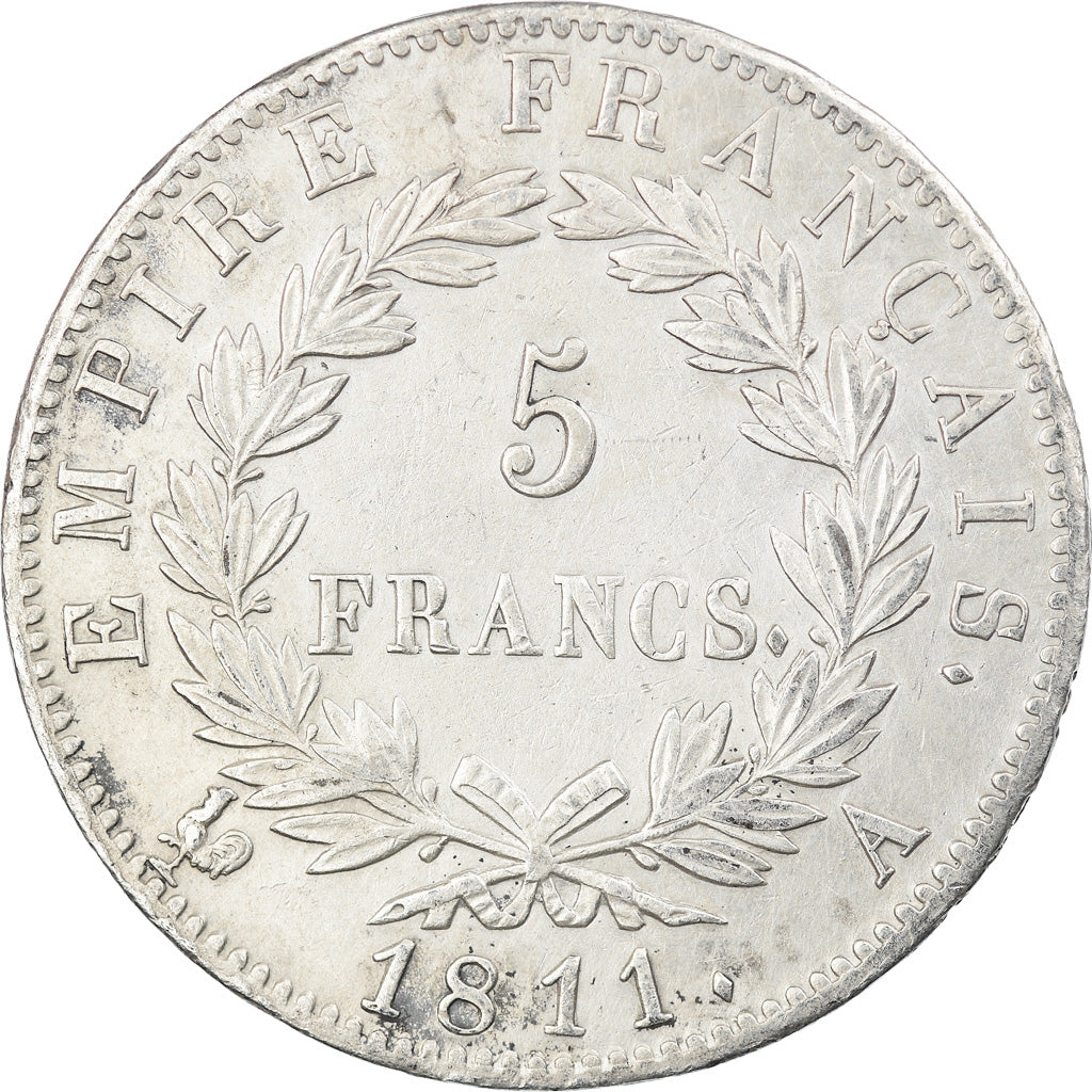 Moneta, Francia, Napoléon I, 5 Francs, 1811, Paris, SPL-, Argento, KM:694.1