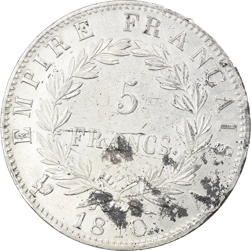 Moneda, Francia, Napoleon I, Napoléon I, 5 Francs, 1810, Paris, MBC+, Plata