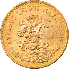 México, 20 Pesos, 1919, Mexico City, EBC, Oro, KM:478