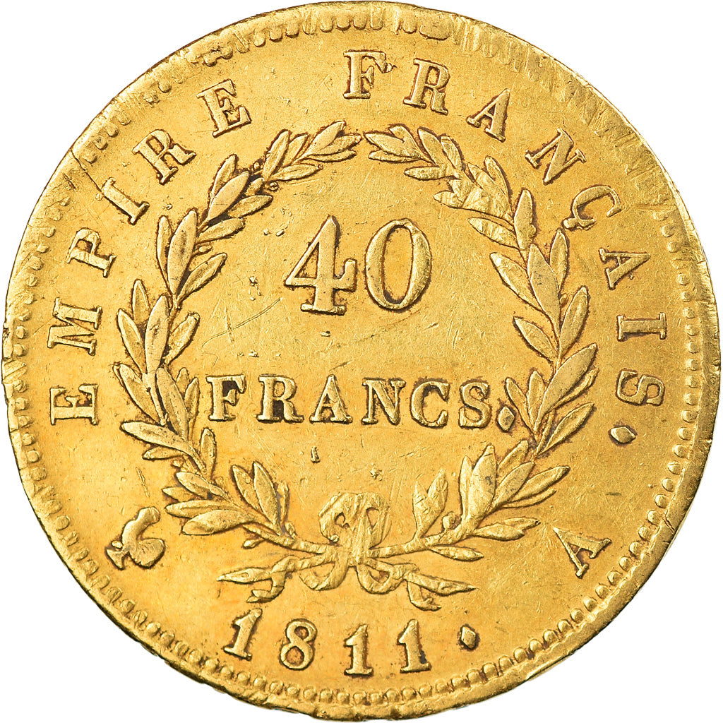 Munten, Frankrijk, Napoléon I, 40 Francs, 1811, Paris, ZF, Goud, KM:696.1