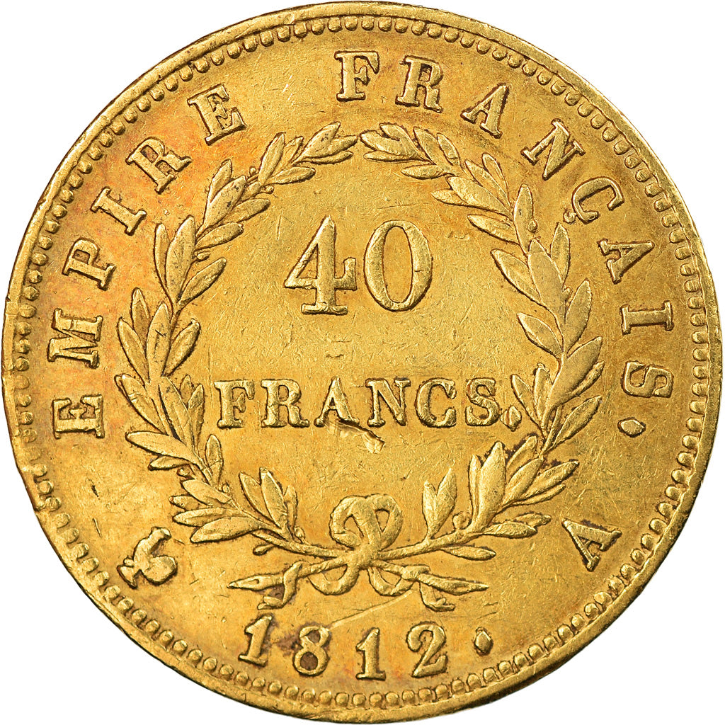 Munten, Frankrijk, Napoléon I, 40 Francs, 1812, Paris, ZF, Goud, KM:696.1