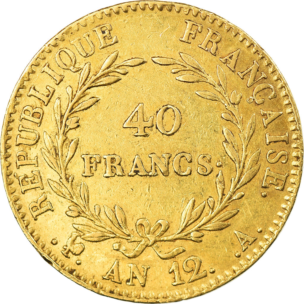 Munten, Frankrijk, Napoleon I, Napoléon I, 40 Francs, An 12, Paris, ZF, Goud