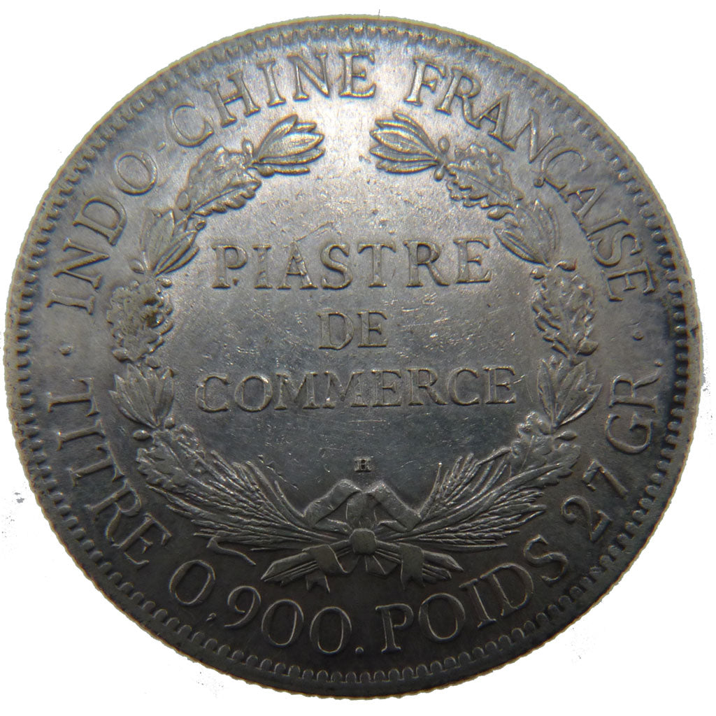 Indochine, 1 Piastre, 1921, Heaton, EF(40-45), Silver, Lecompte #297, 26.70