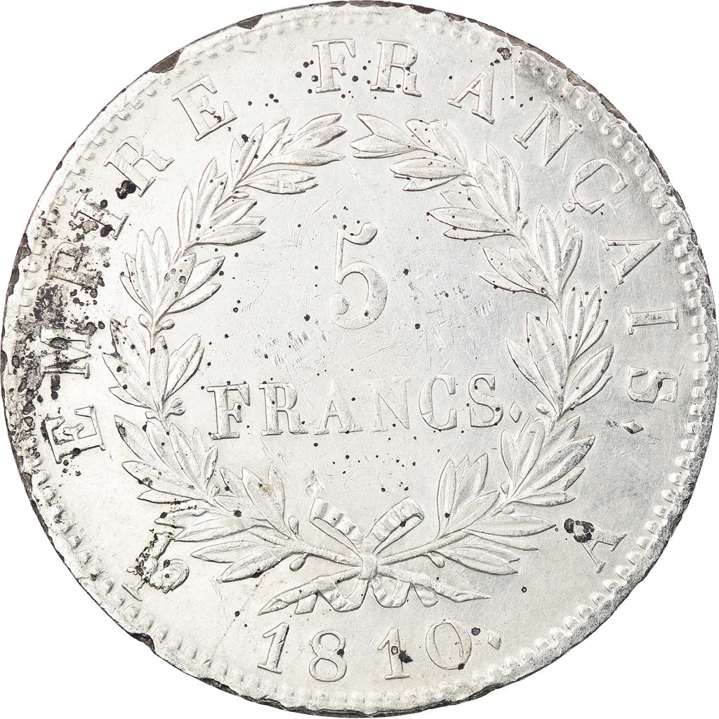 Moneda, Francia, Napoleon I, Napoléon I, 5 Francs, 1810, Paris, MBC, Plata