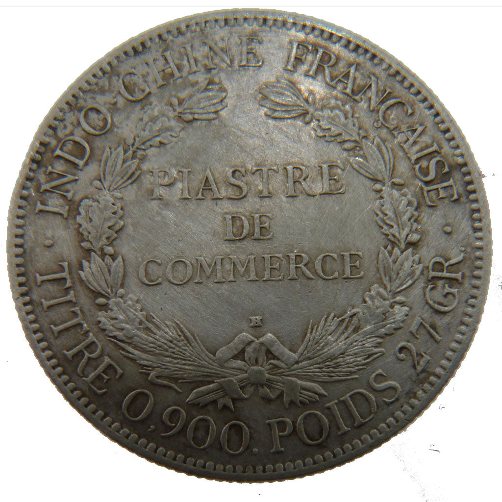 Indochine, 1 Piastre, 1922, Heaton, EF(40-45), Silver, Lecompte #299, 26.90