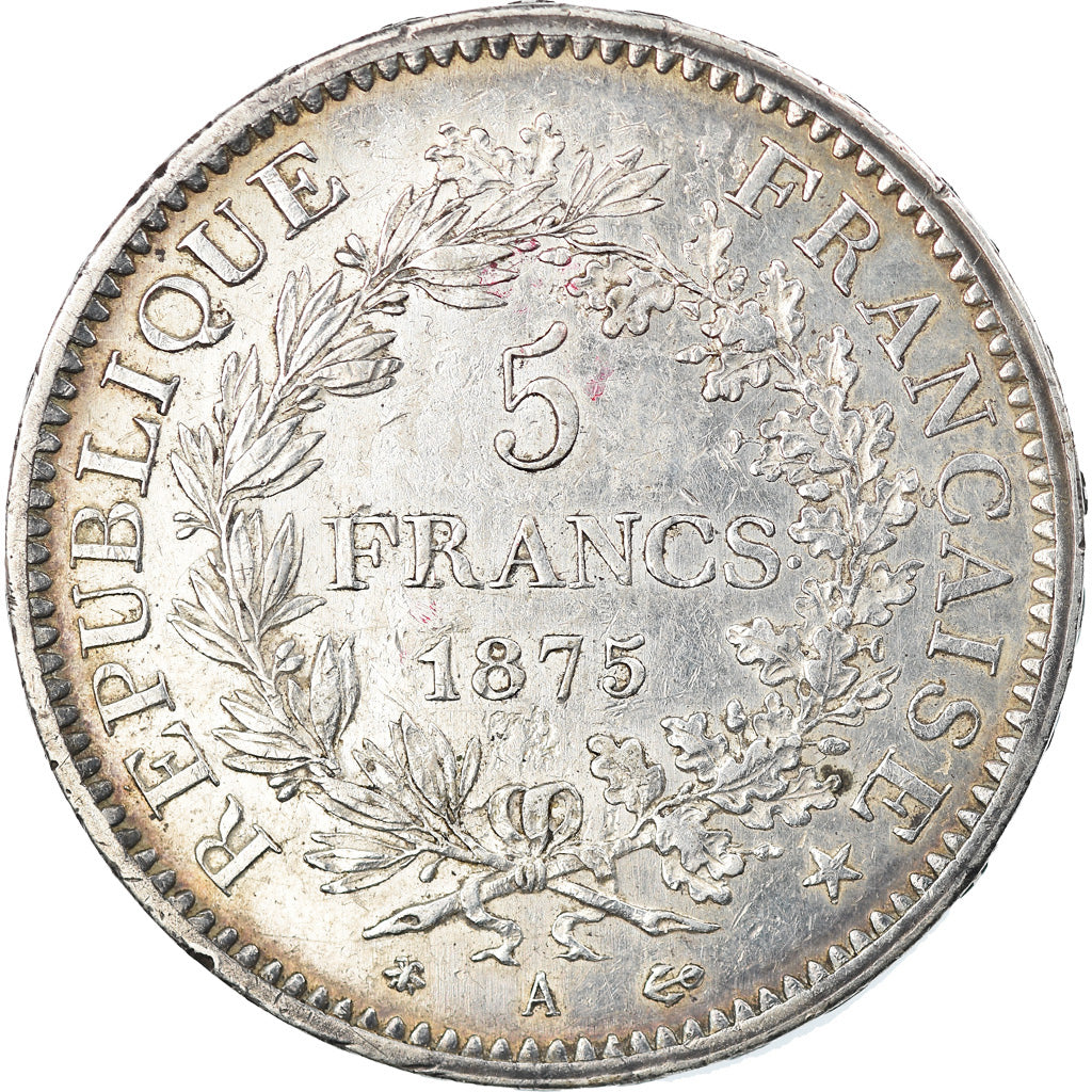 France, Hercule, 5 Francs, 1875, Paris, Silver, KM:820.1