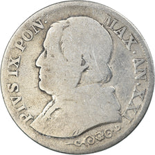 ITALIAN STATES, Lira, 1866, Roma, KM #1378, VF(20-25), Silver, 4.82