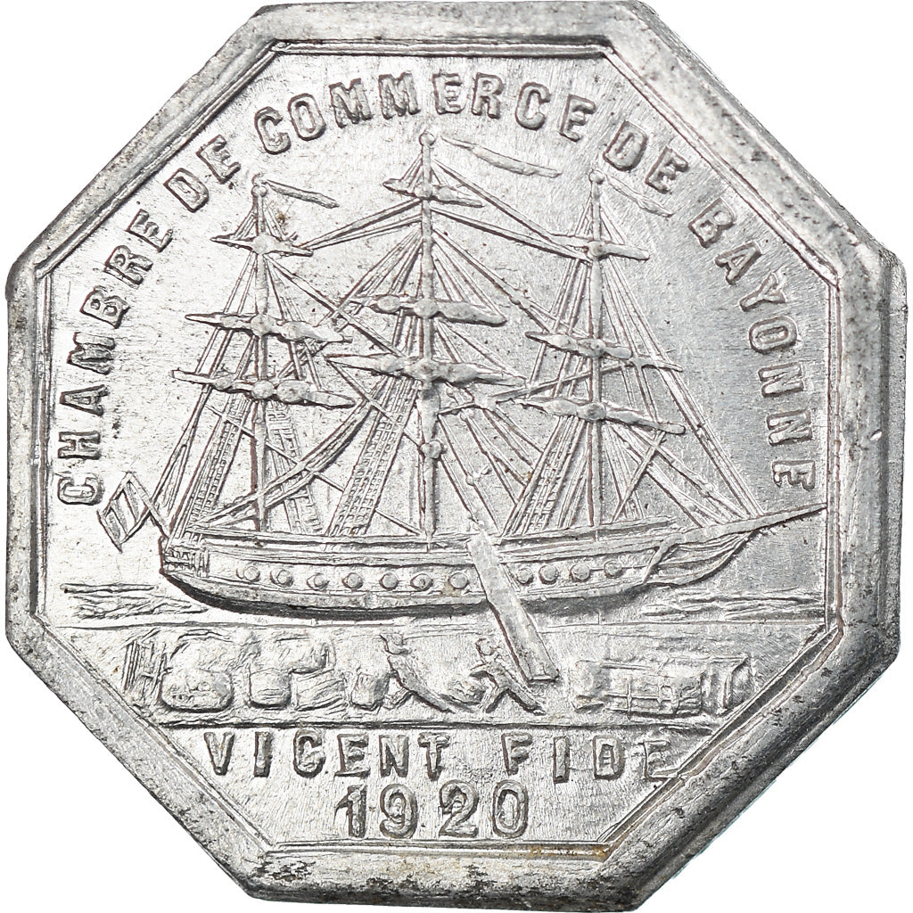 Coin, France, Chambre de Commerce, Bayonne, 10 Centimes, 1920, AU(55-58)