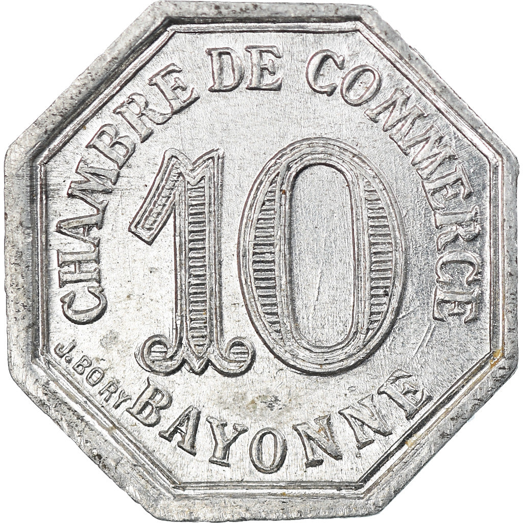 Coin, France, Chambre de Commerce, Bayonne, 10 Centimes, 1920, AU(55-58)
