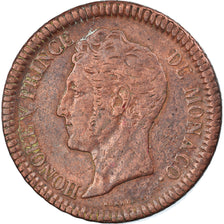 Moneta, Monaco, Honore V, Decime, 1838, Monaco, MB+, Rame, KM:97.1