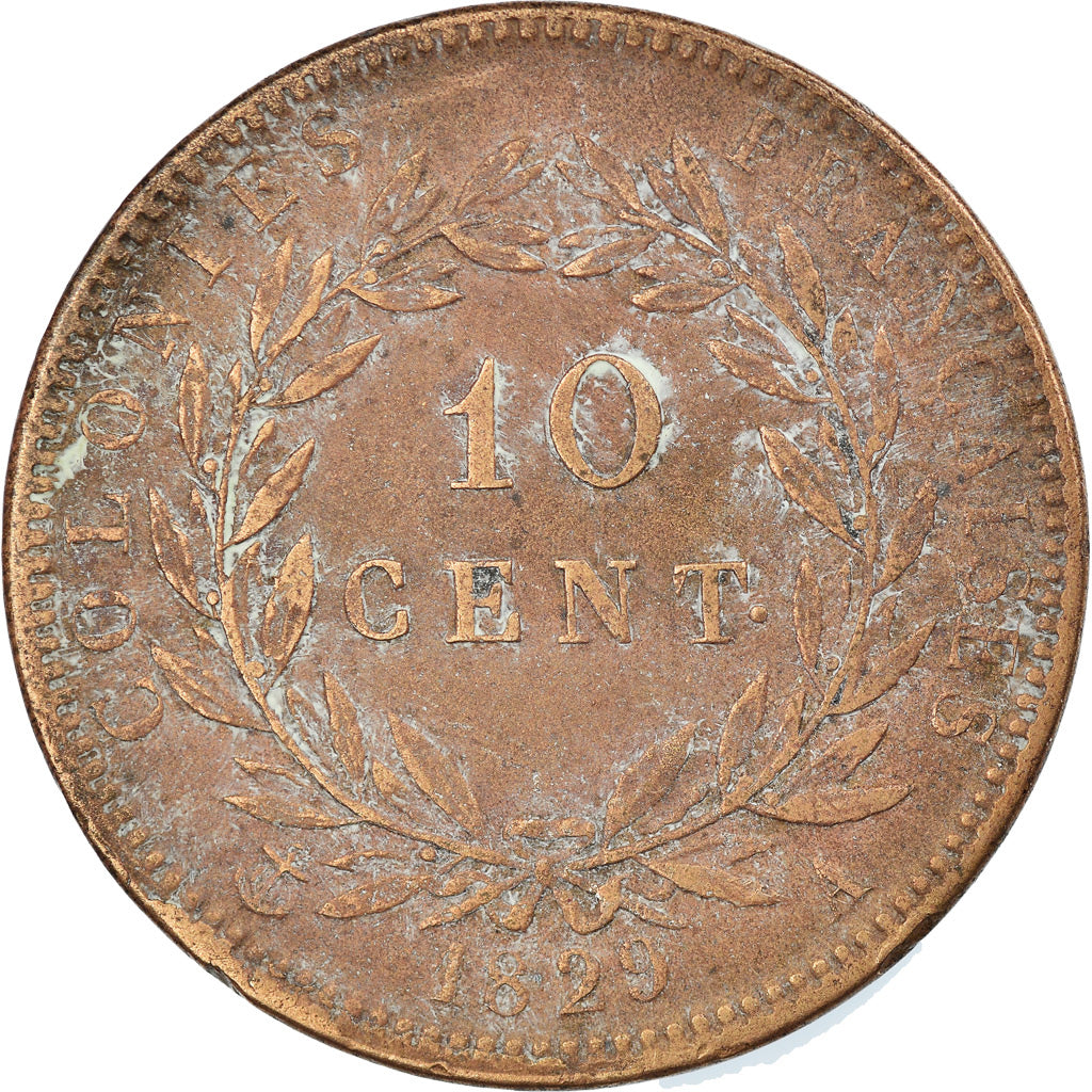 Münze, Französische Kolonien, Charles X, 10 Centimes, 1829, Paris, SS, Bronze