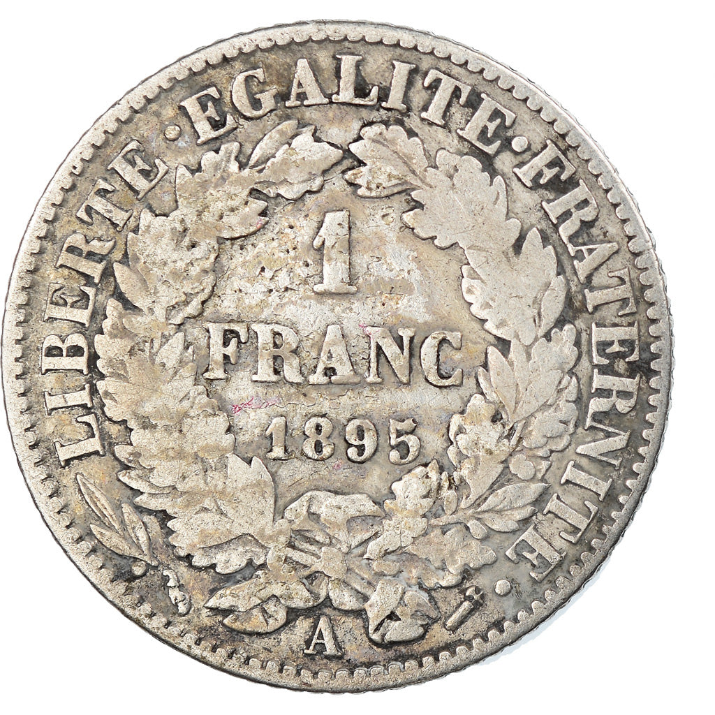 Monnaie, France, Cérès, Franc, 1895, Paris, TB, Argent, Gadoury:465a, KM:822.1